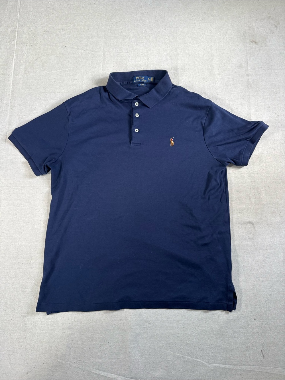 Navy Polo Ralph Lauren Pony Polo Shirt Classy Polo Ralph Lauren Slim Fit Size XL